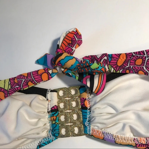 Trina Turk Multi Color Gold Detail Bikini Top - Picture 3 of 6